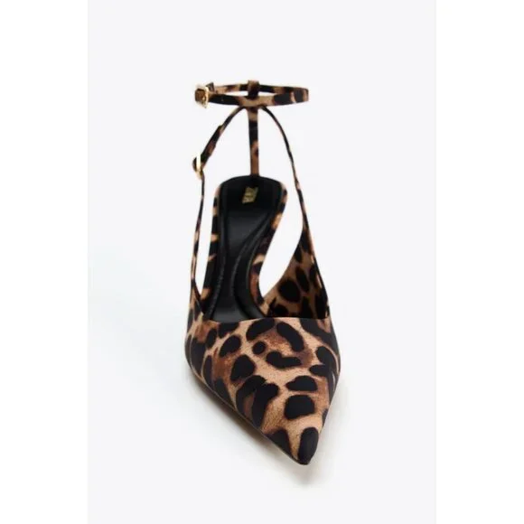 ZARA ANIMAL PRINT SLINGBACK HIGH HEELS - Picture 5 of 7
